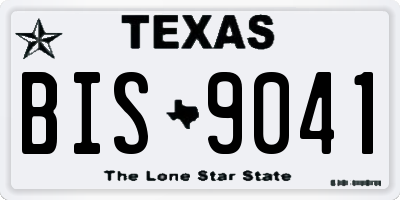 TX license plate BIS9041