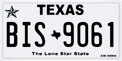 TX license plate BIS9061