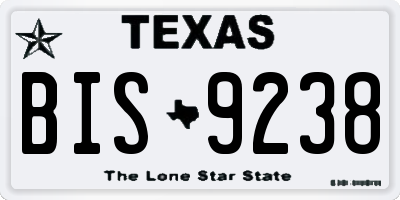TX license plate BIS9238