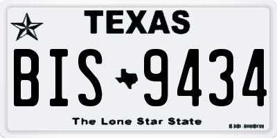 TX license plate BIS9434