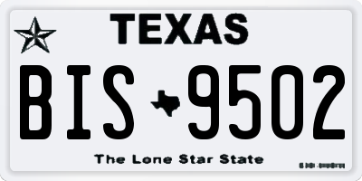 TX license plate BIS9502