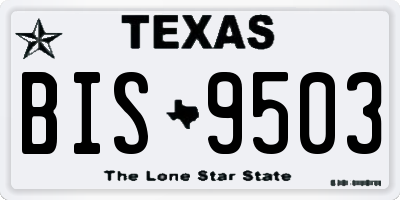 TX license plate BIS9503