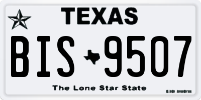 TX license plate BIS9507