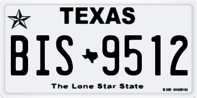 TX license plate BIS9512
