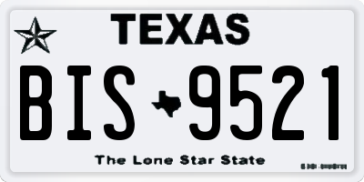 TX license plate BIS9521