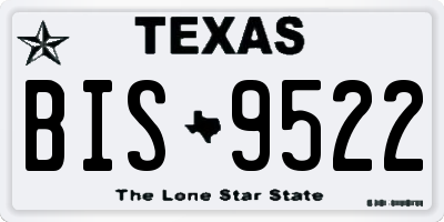 TX license plate BIS9522
