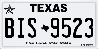 TX license plate BIS9523