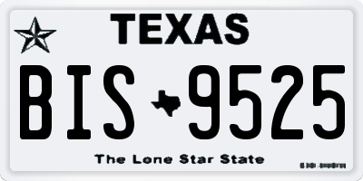 TX license plate BIS9525