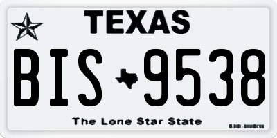 TX license plate BIS9538
