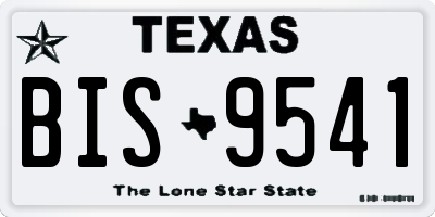 TX license plate BIS9541