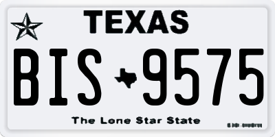 TX license plate BIS9575