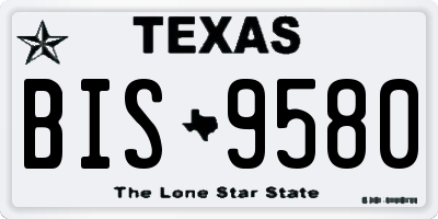 TX license plate BIS9580