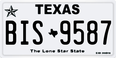 TX license plate BIS9587