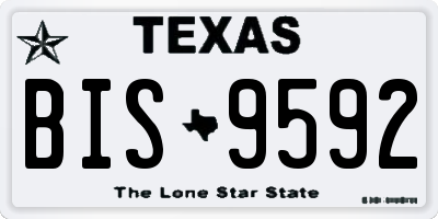 TX license plate BIS9592