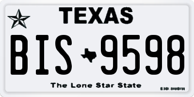 TX license plate BIS9598