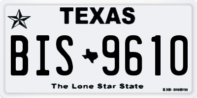 TX license plate BIS9610