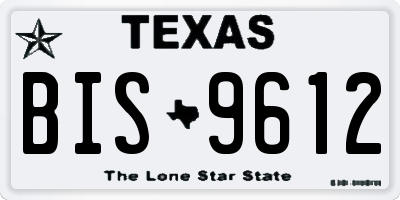TX license plate BIS9612