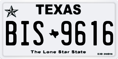 TX license plate BIS9616