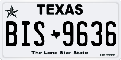TX license plate BIS9636