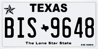 TX license plate BIS9648