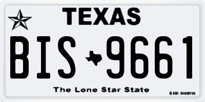 TX license plate BIS9661