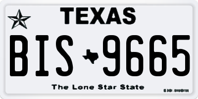 TX license plate BIS9665