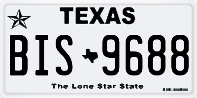 TX license plate BIS9688