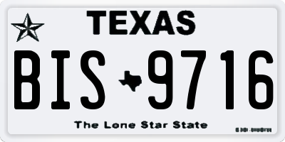 TX license plate BIS9716