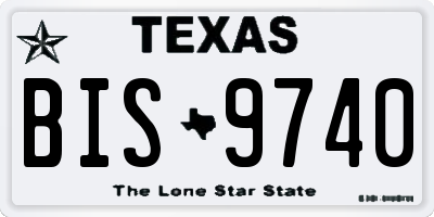 TX license plate BIS9740