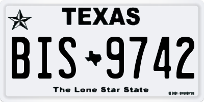TX license plate BIS9742