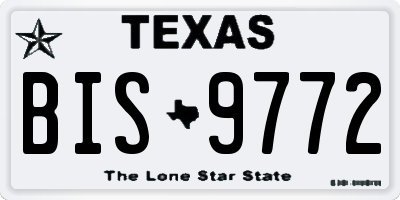 TX license plate BIS9772