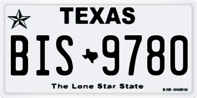 TX license plate BIS9780