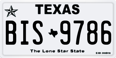 TX license plate BIS9786