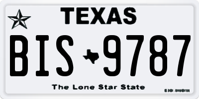 TX license plate BIS9787