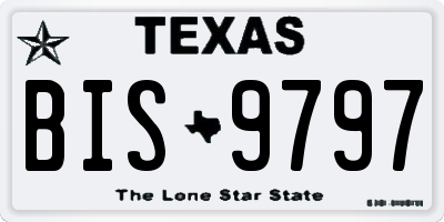 TX license plate BIS9797