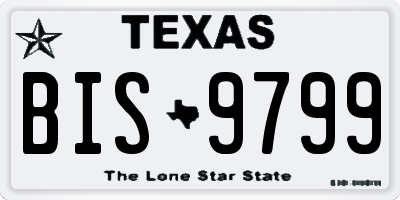 TX license plate BIS9799