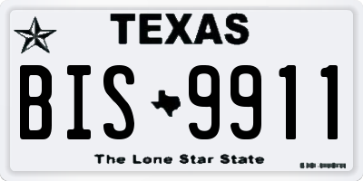 TX license plate BIS9911
