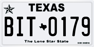 TX license plate BIT0179