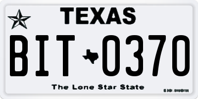 TX license plate BIT0370