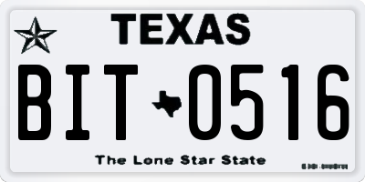 TX license plate BIT0516