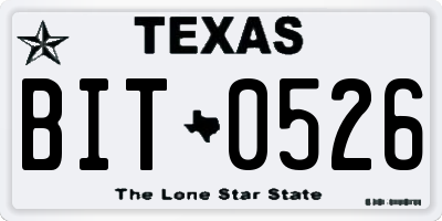 TX license plate BIT0526