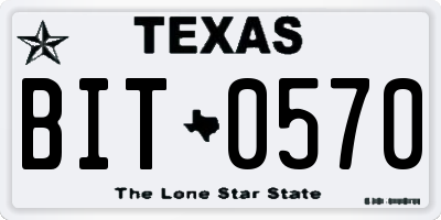 TX license plate BIT0570