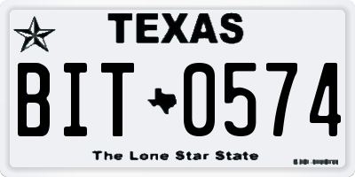 TX license plate BIT0574
