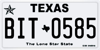 TX license plate BIT0585