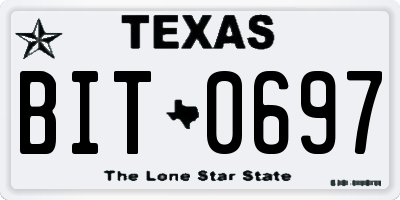 TX license plate BIT0697
