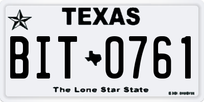 TX license plate BIT0761