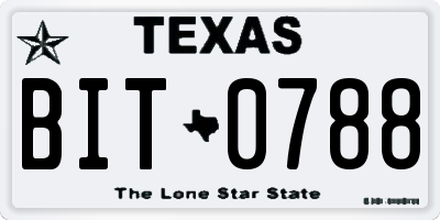 TX license plate BIT0788