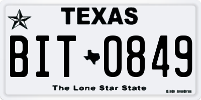 TX license plate BIT0849