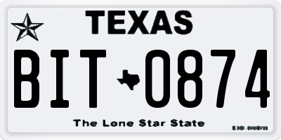 TX license plate BIT0874