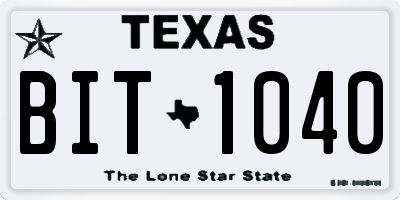 TX license plate BIT1040